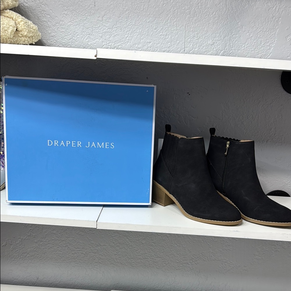 Draper James Black Suede Ankle Boots